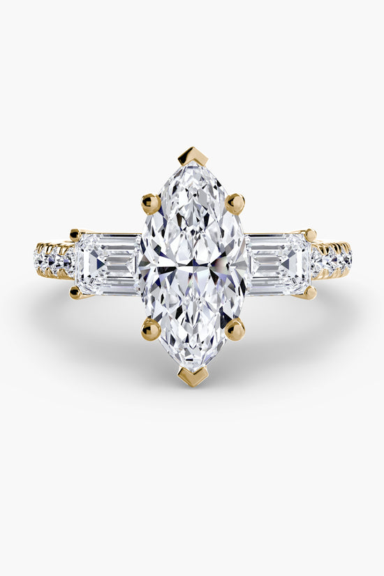 Three-Stone Ring with Pavé Band 4