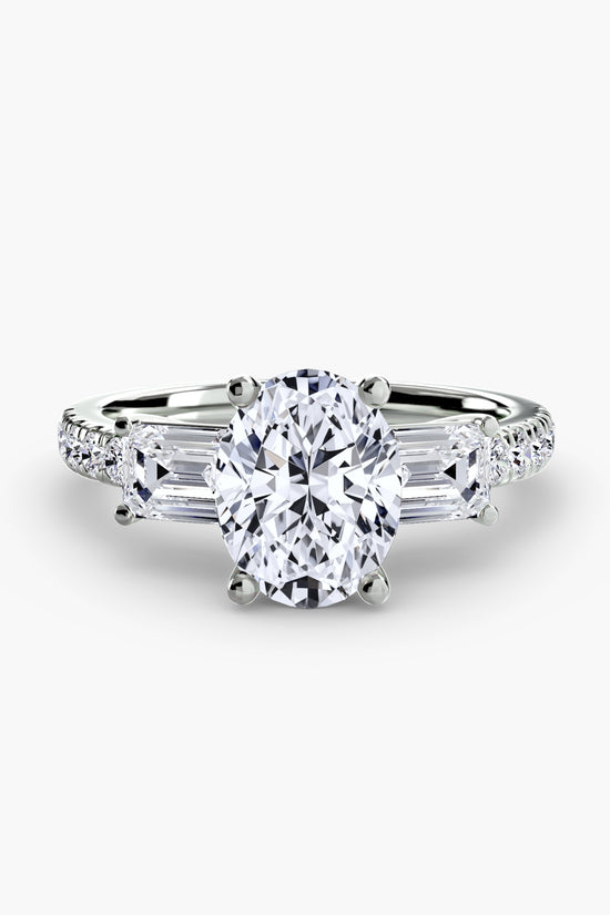 Three-Stone Ring with Pavé Band 4