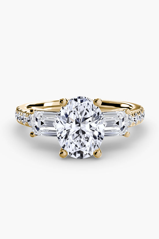Three-Stone Ring with Pavé Band 4