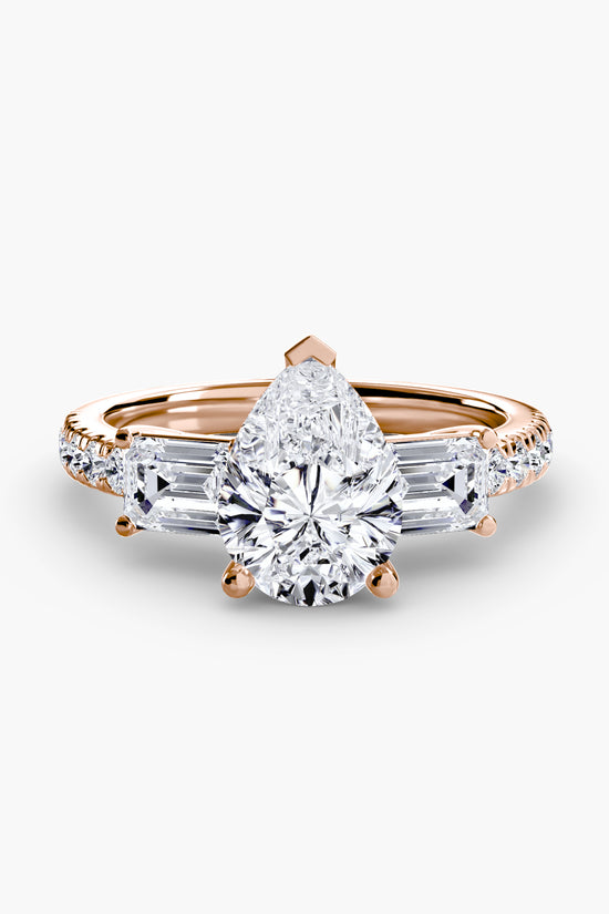 Three-Stone Ring with Pavé Band 4