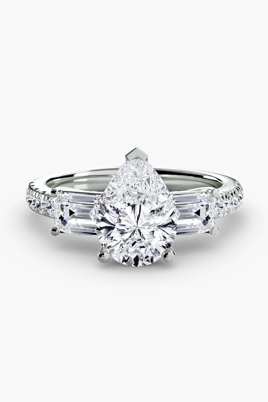 Three-Stone Ring with Pavé Band 4
