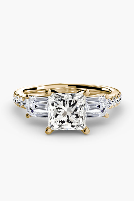 Three-Stone Ring with Pavé Band 4