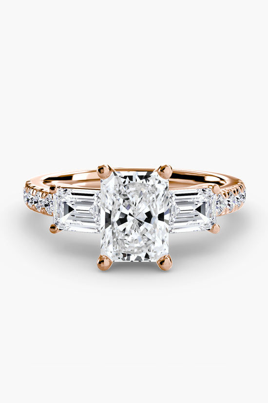 Three-Stone Ring with Pavé Band 4