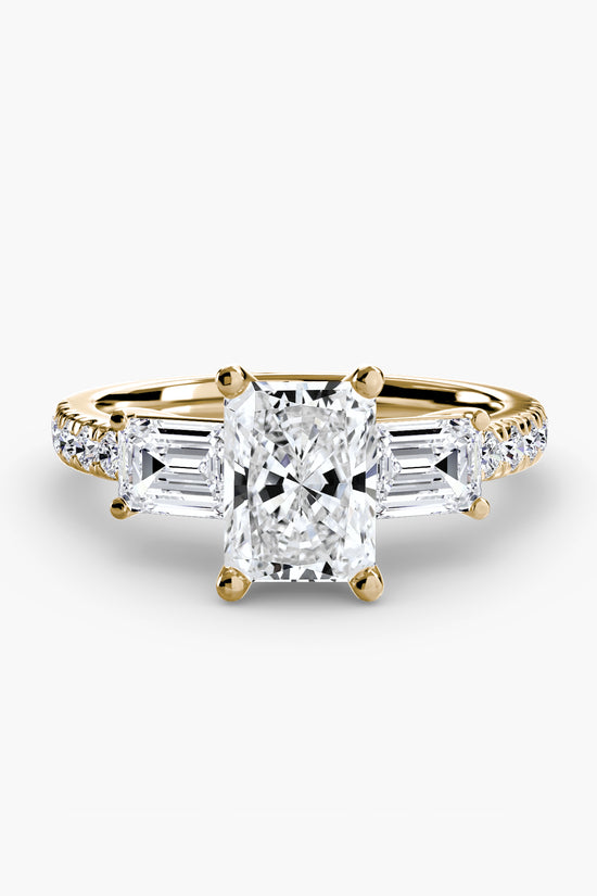Three-Stone Ring with Pavé Band 4