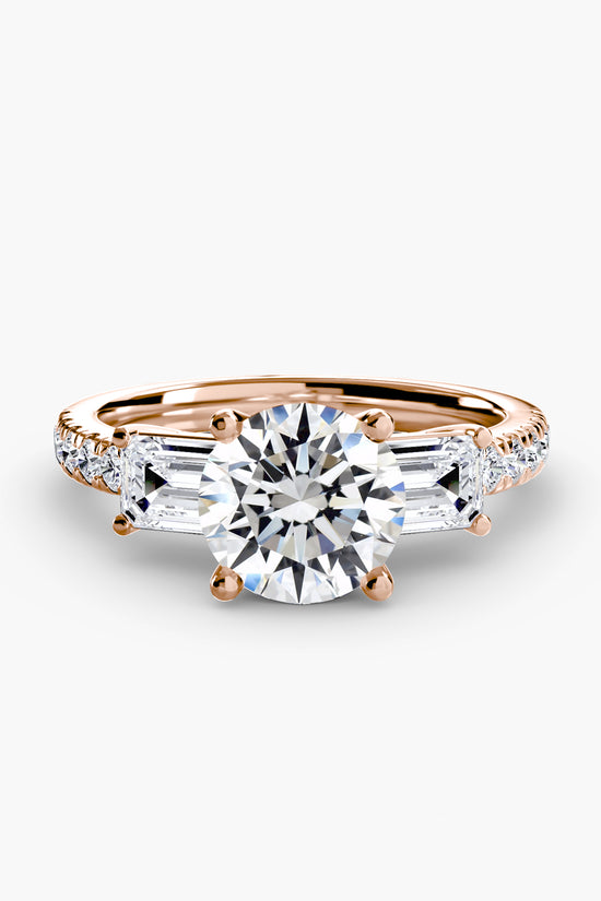 Three-Stone Ring with Pavé Band 4
