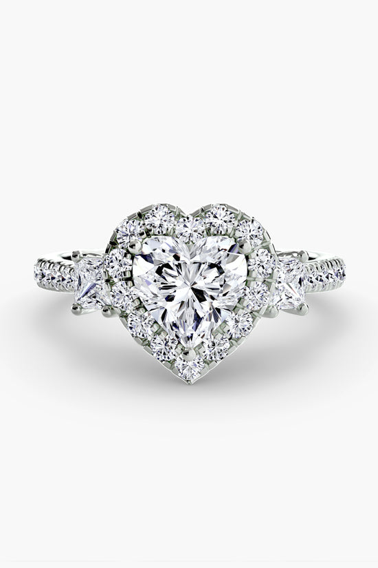 Three-Stone Ring with Halo 2