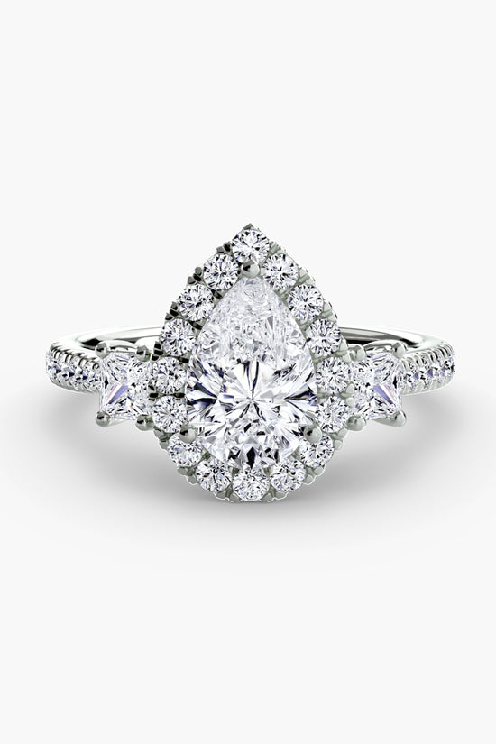Three-Stone Ring with Halo 2