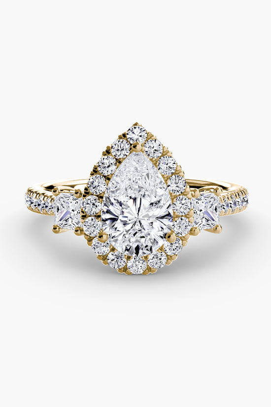 Three-Stone Ring with Halo 2