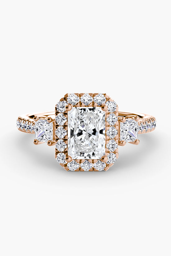 Three-Stone Ring with Halo 2