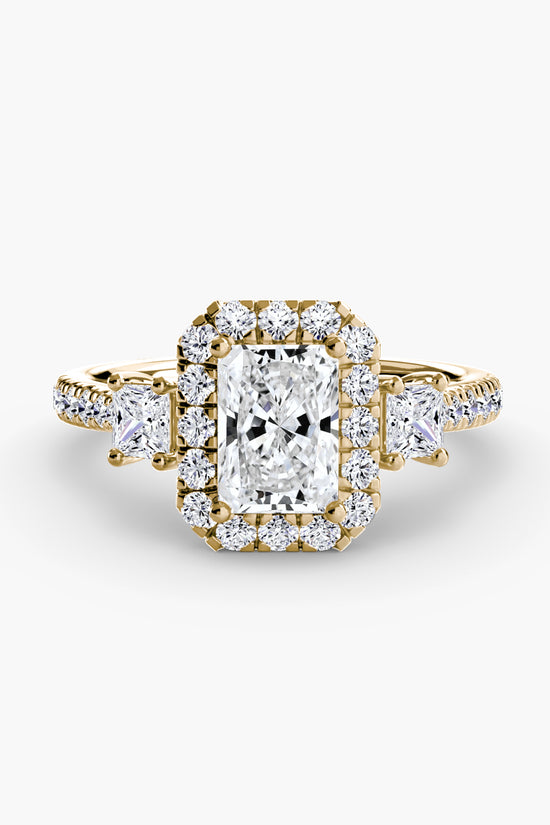Three-Stone Ring with Halo 2