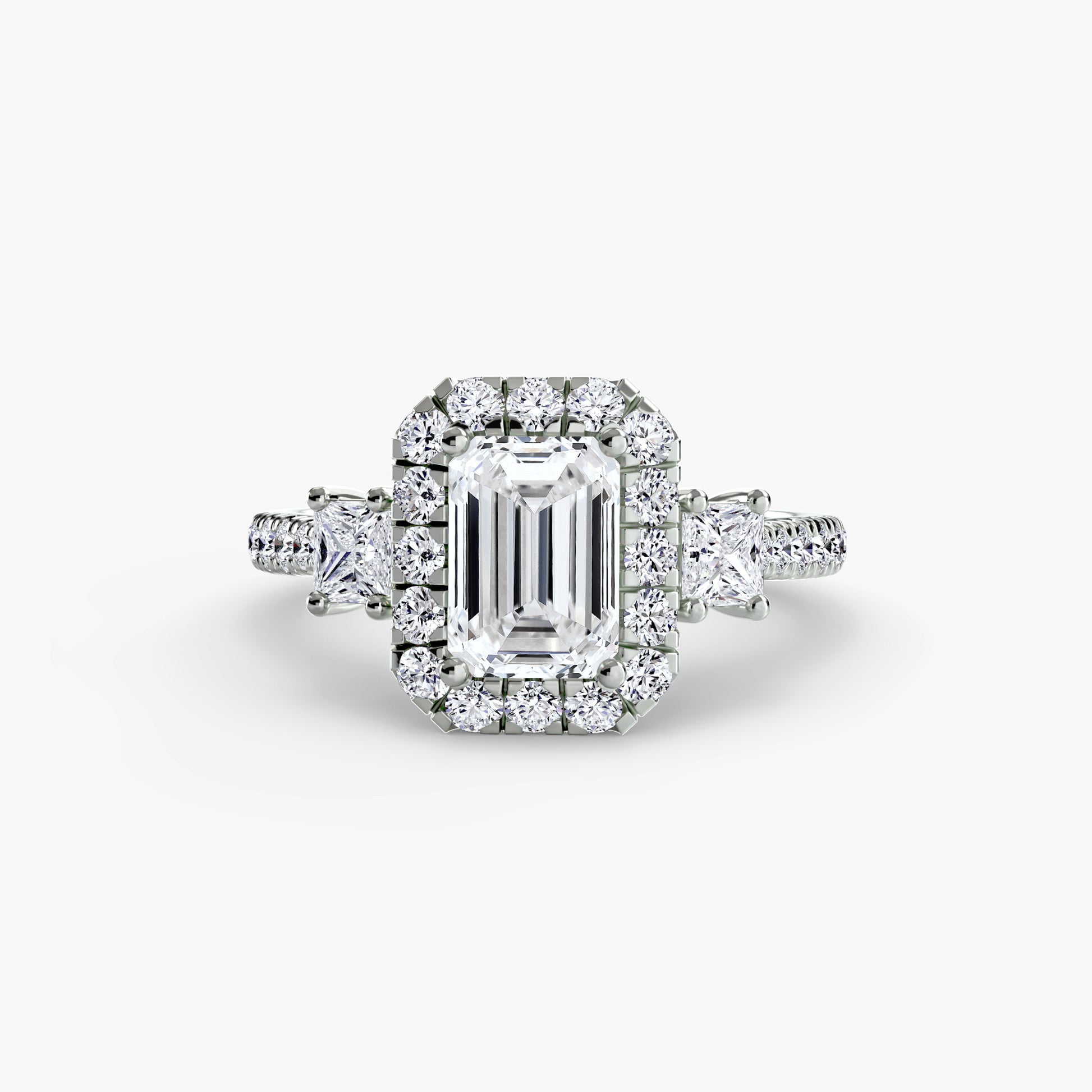 Three-Stone Ring with Halo 2