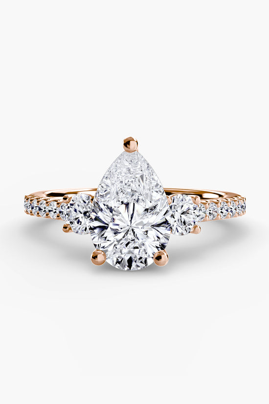 Three-Stone Ring with Pavé Band 5
