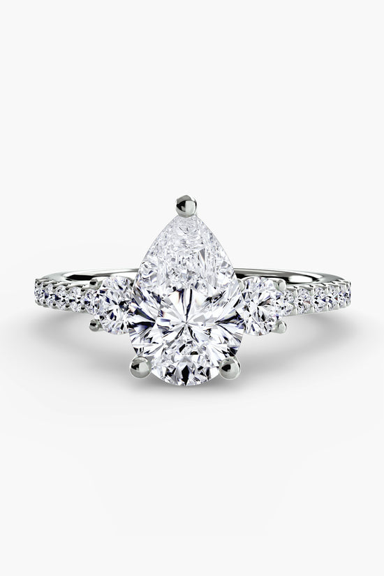 Three-Stone Ring with Pavé Band 5