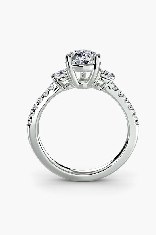 Three-Stone Ring with Pavé Band 5