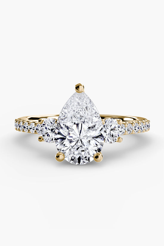 Three-Stone Ring with Pavé Band 5