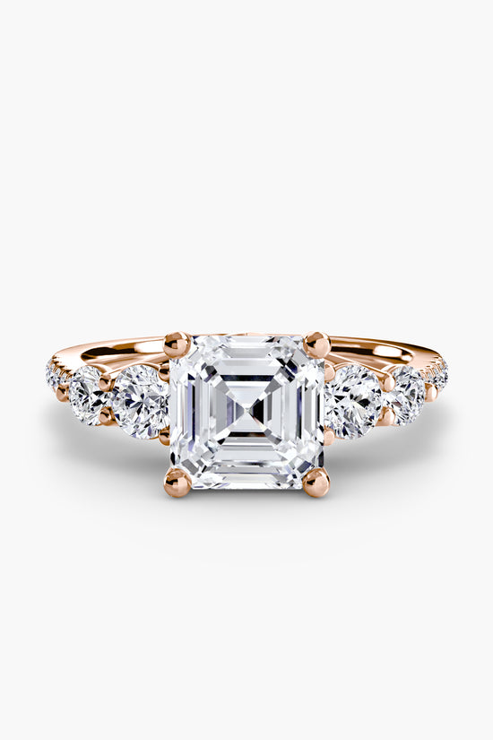Five Stone Ring with Pavé Band