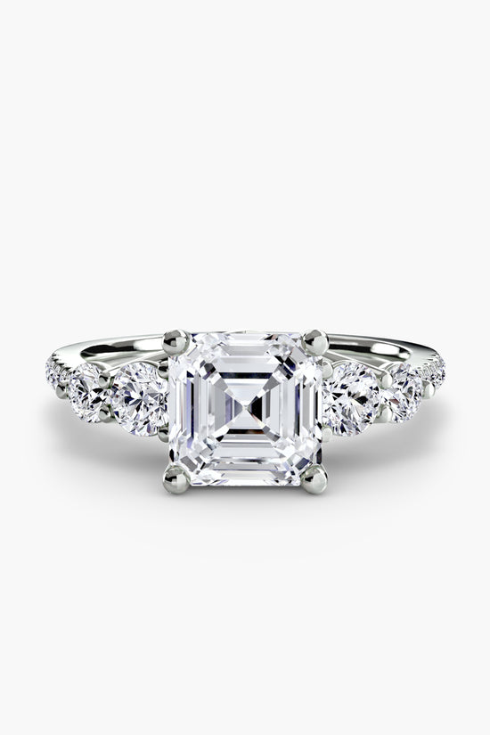 Five Stone Ring with Pavé Band