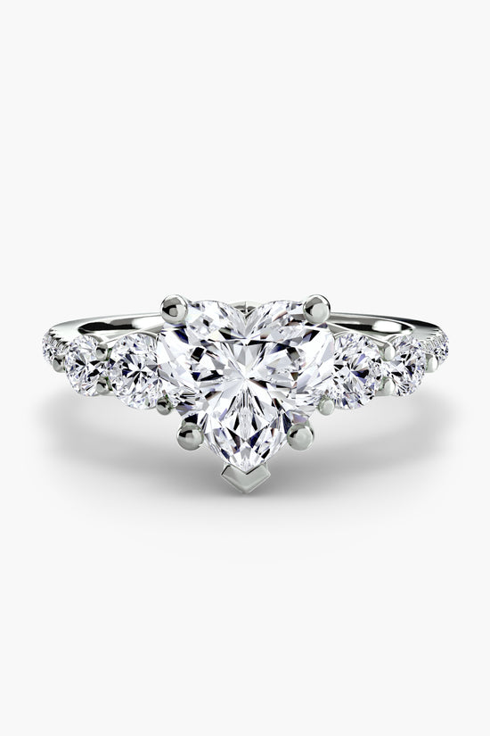 Five Stone Ring with Pavé Band