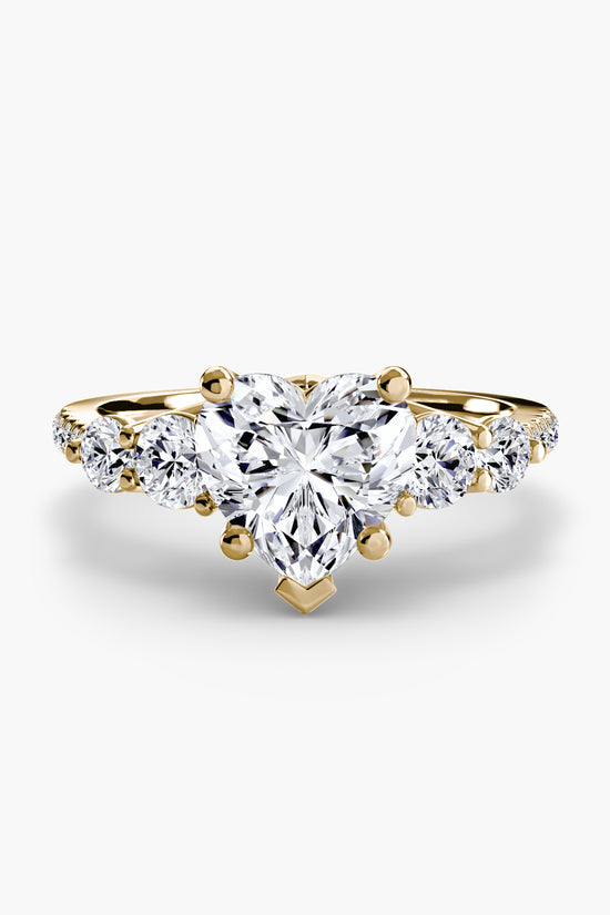 Five Stone Ring with Pavé Band