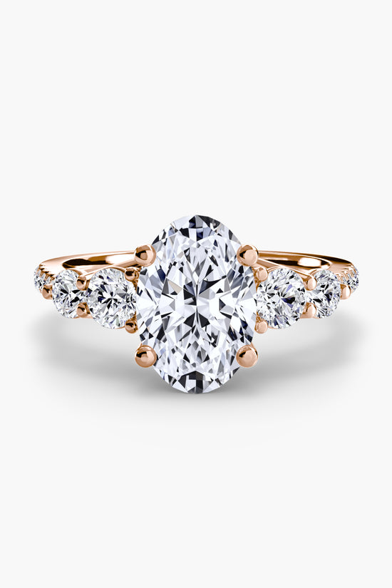 Five Stone Ring with Pavé Band