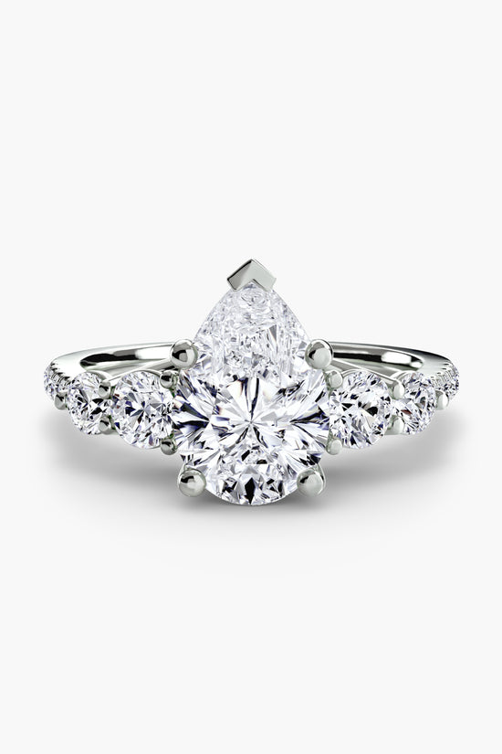 Five Stone Ring with Pavé Band