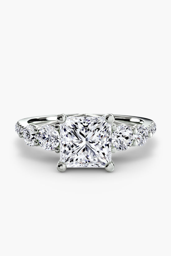 Five Stone Ring with Pavé Band