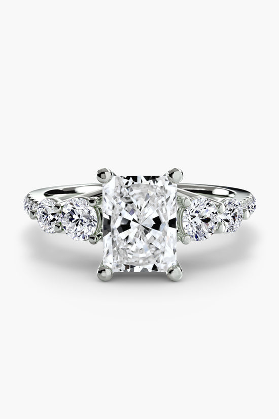Five Stone Ring with Pavé Band