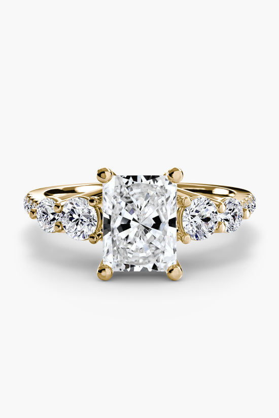 Five Stone Ring with Pavé Band