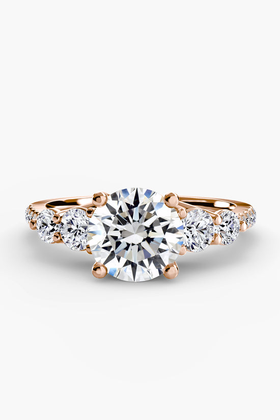 Five Stone Ring with Pavé Band