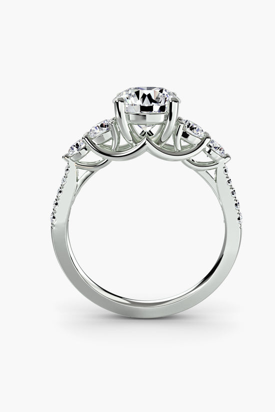 Five Stone Ring with Pavé Band