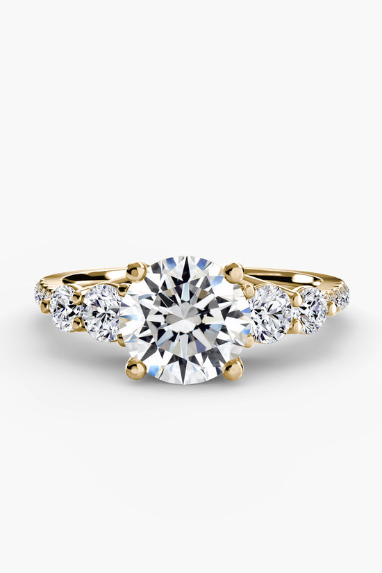 Five Stone Ring with Pavé Band