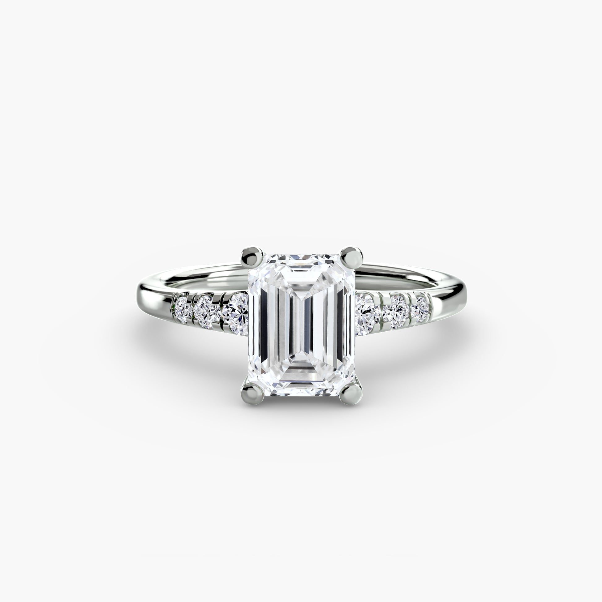 Solitaire with Shoulder Accents