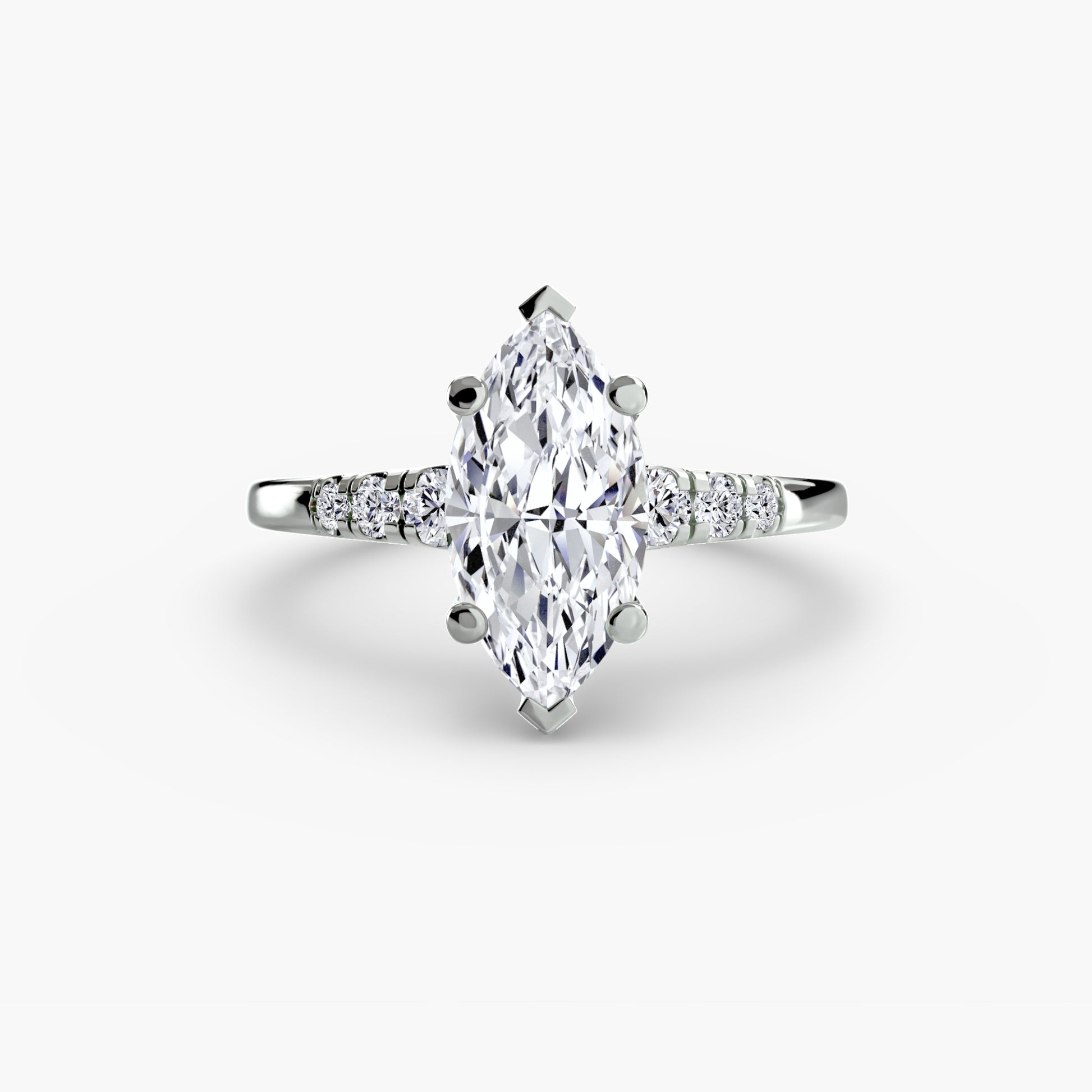 Solitaire with Shoulder Accents