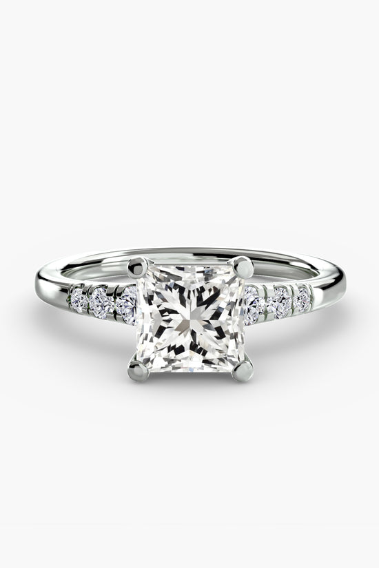 Solitaire with Shoulder Accents