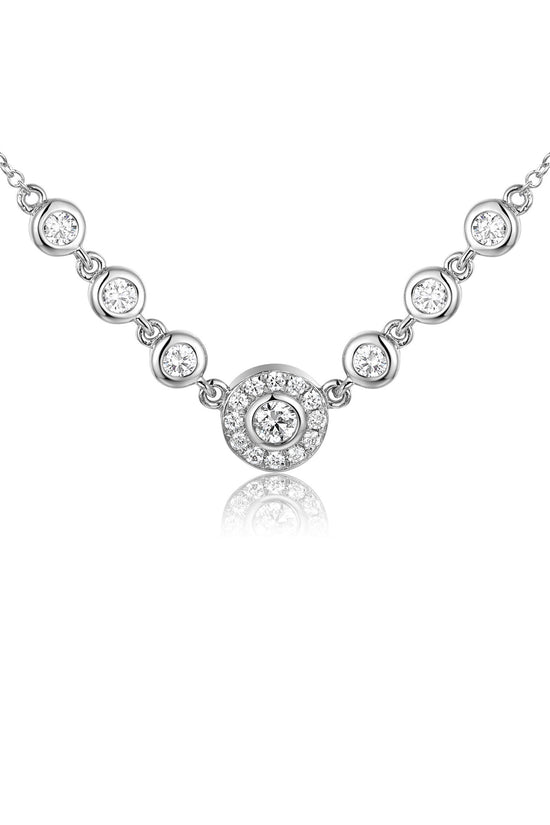 Rubover & Micro Set 7 Stone Halo Necklace