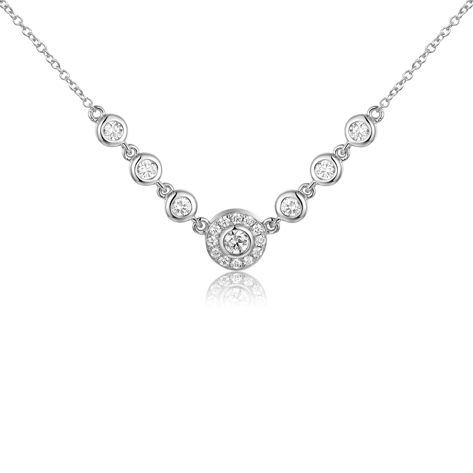 Rubover & Micro Set 7 Stone Halo Necklace
