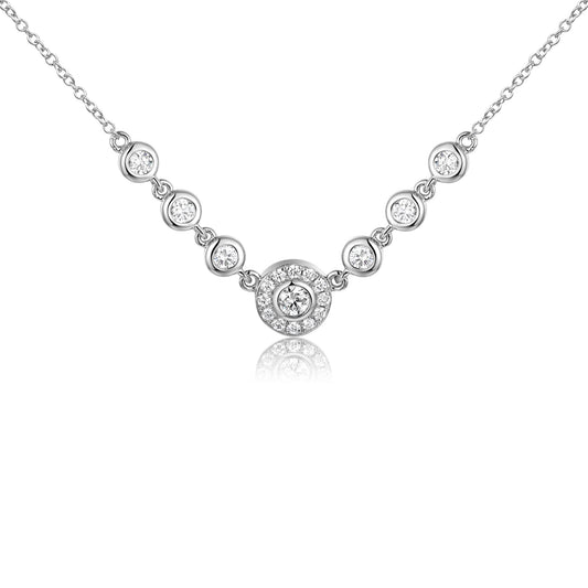 Rubover & Micro Set 7 Stone Halo Necklace
