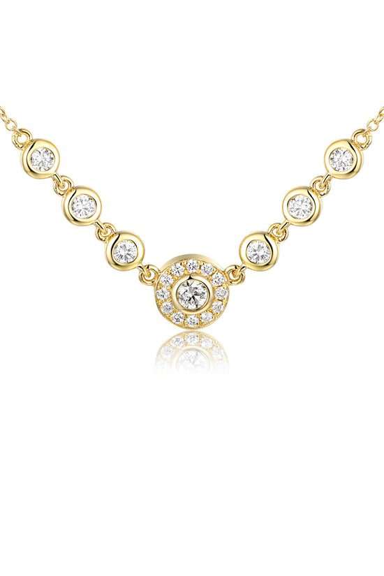 Rubover & Micro Set 7 Stone Halo Necklace
