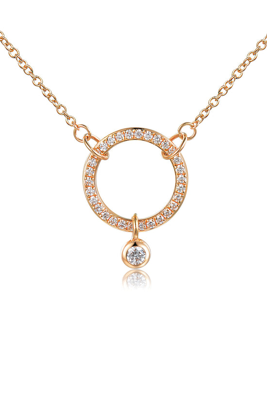 Rubover & Micro Set Diamond Circle Necklace
