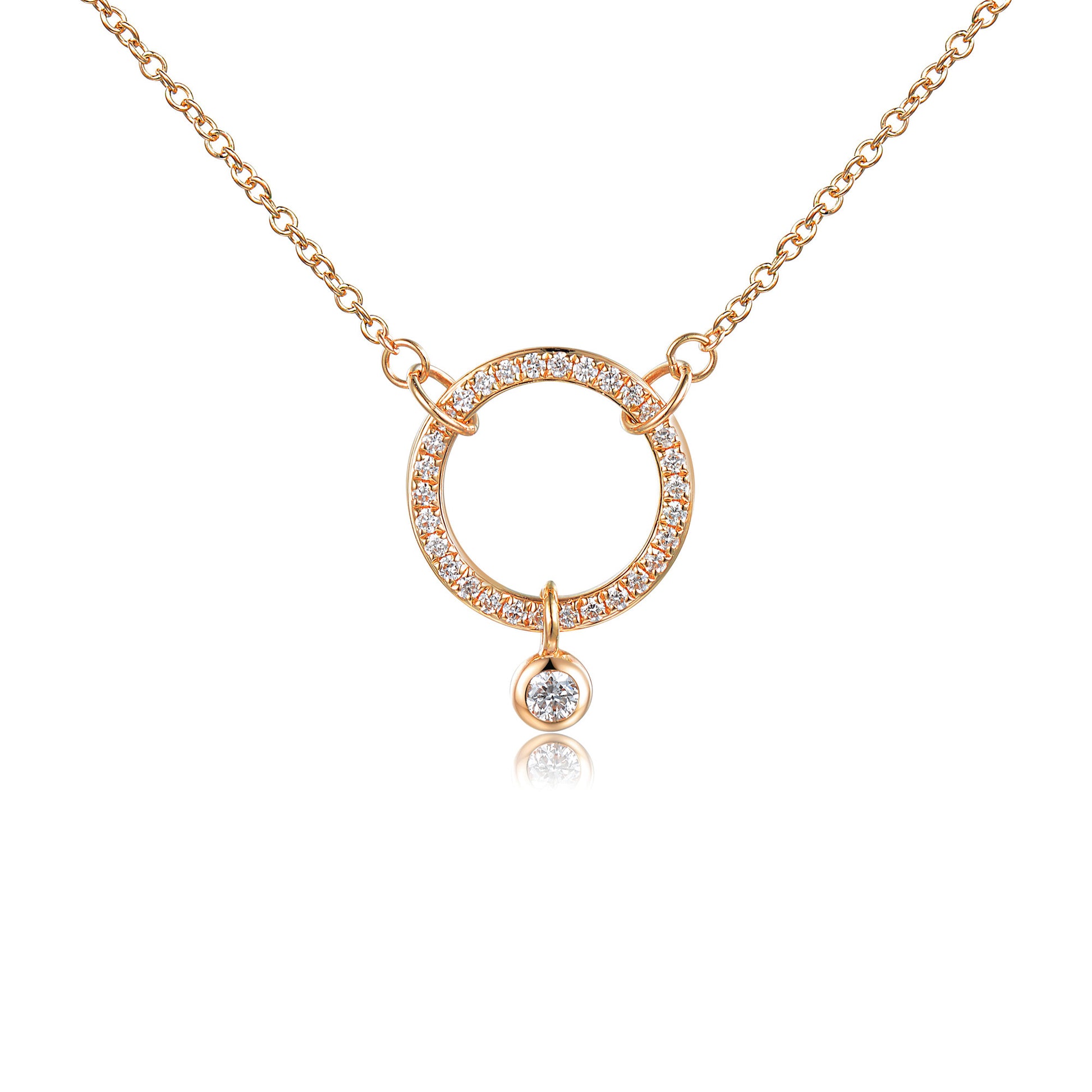 Rubover & Micro Set Diamond Circle Necklace