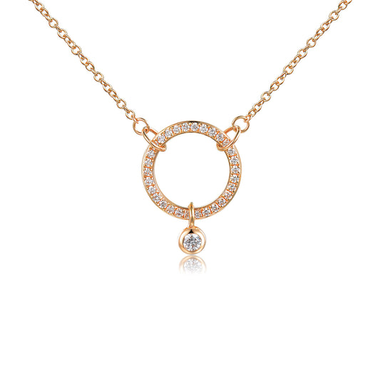 Rubover & Micro Set Diamond Circle Necklace