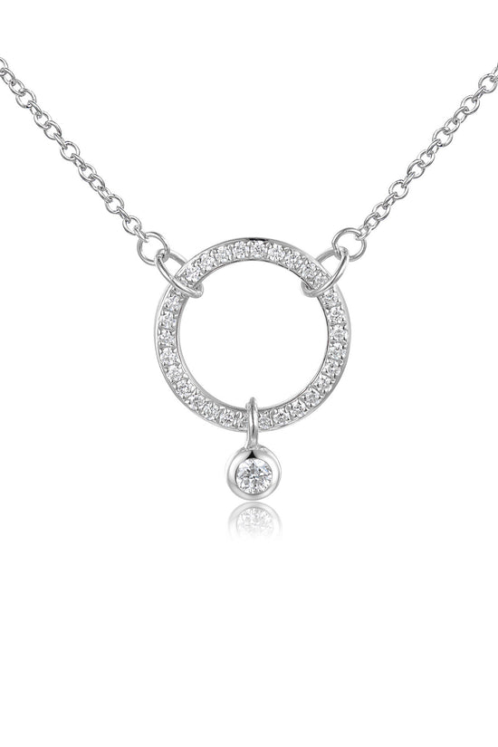 Rubover & Micro Set Diamond Circle Necklace