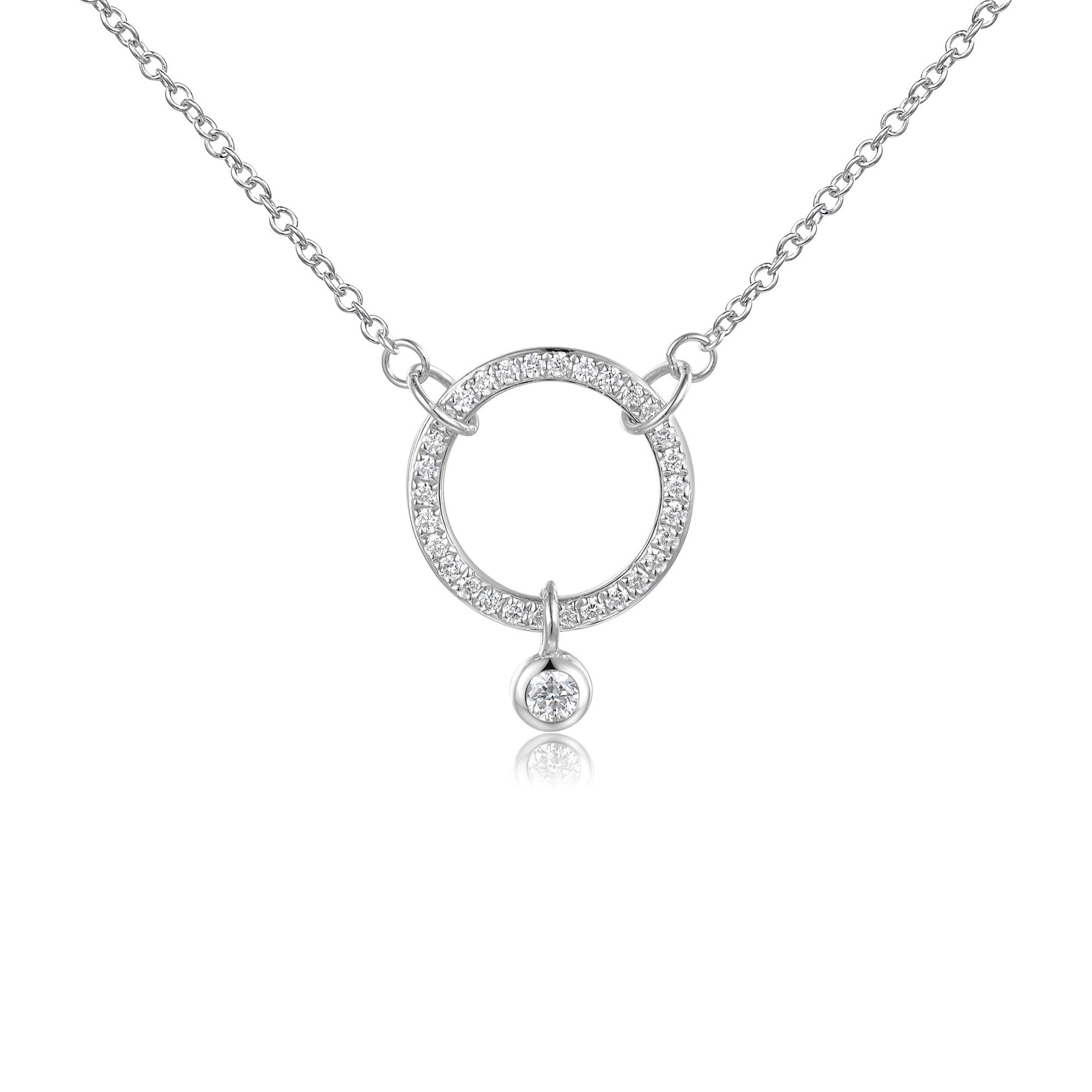 Rubover & Micro Set Diamond Circle Necklace