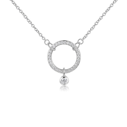 Rubover & Micro Set Diamond Circle Necklace