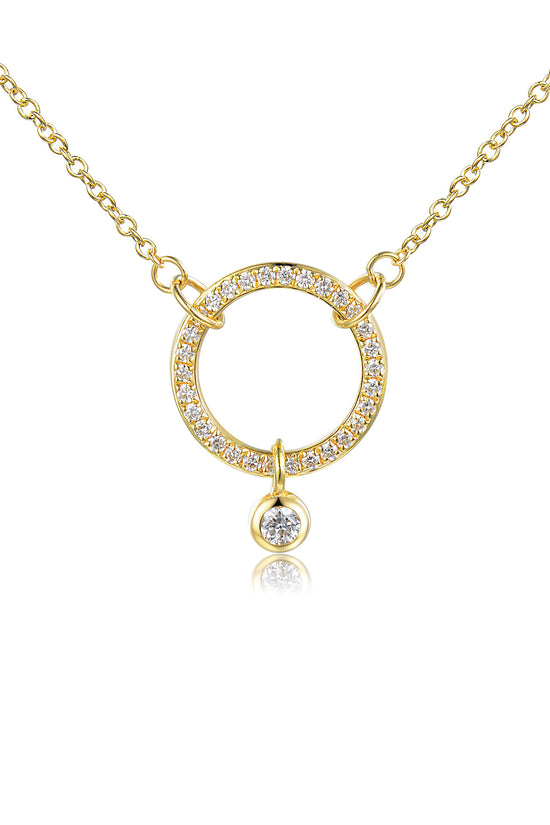 Rubover & Micro Set Diamond Circle Necklace