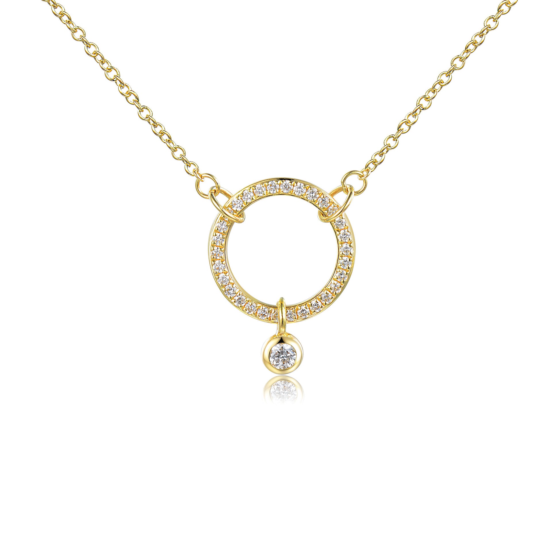 Rubover & Micro Set Diamond Circle Necklace