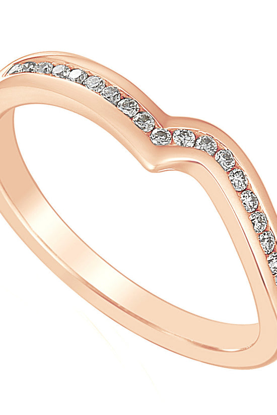 Round Brilliant Cut Diamond Channel Set Curved Half Eternity Ring