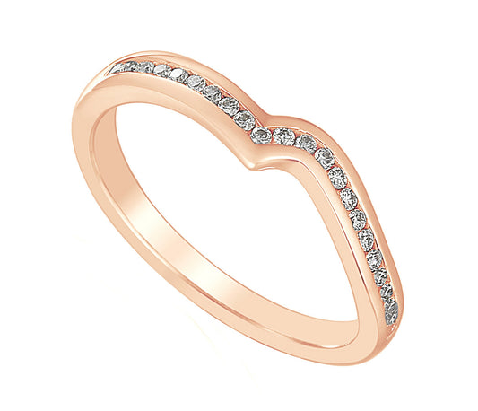 Round Brilliant Cut Diamond Channel Set Curved Half Eternity Ring