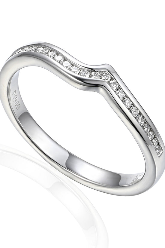 Round Brilliant Cut Diamond Channel Set Curved Half Eternity Ring