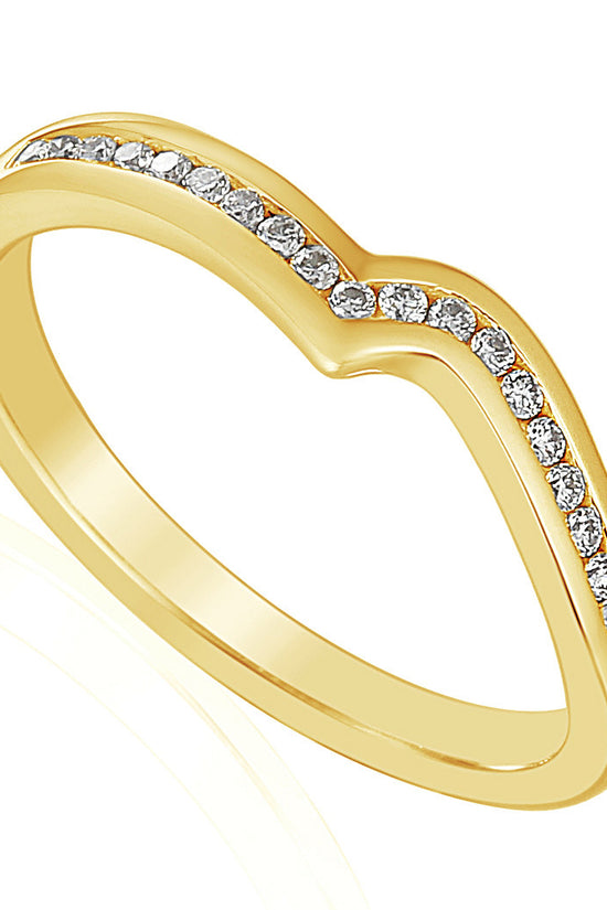 Round Brilliant Cut Diamond Channel Set Curved Half Eternity Ring